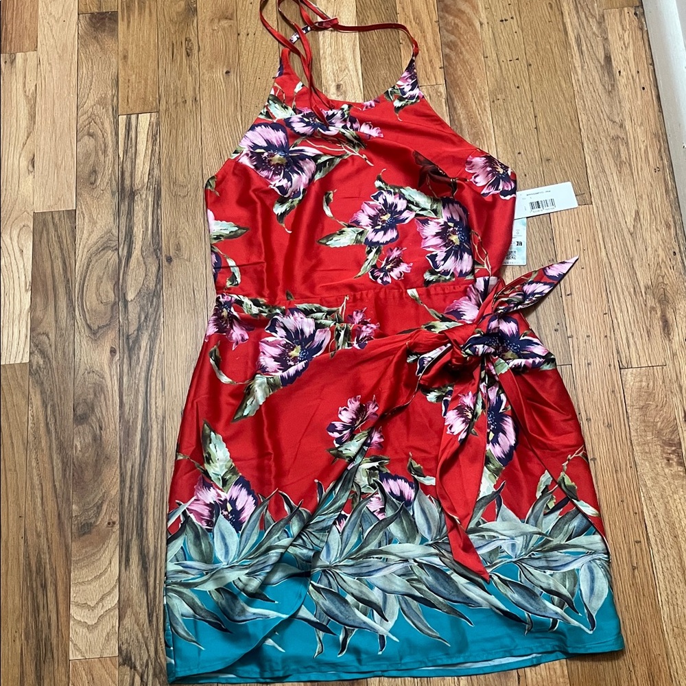 Guess Red Floral Mini Dress